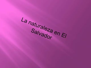 La naturaleza en El Salvador  