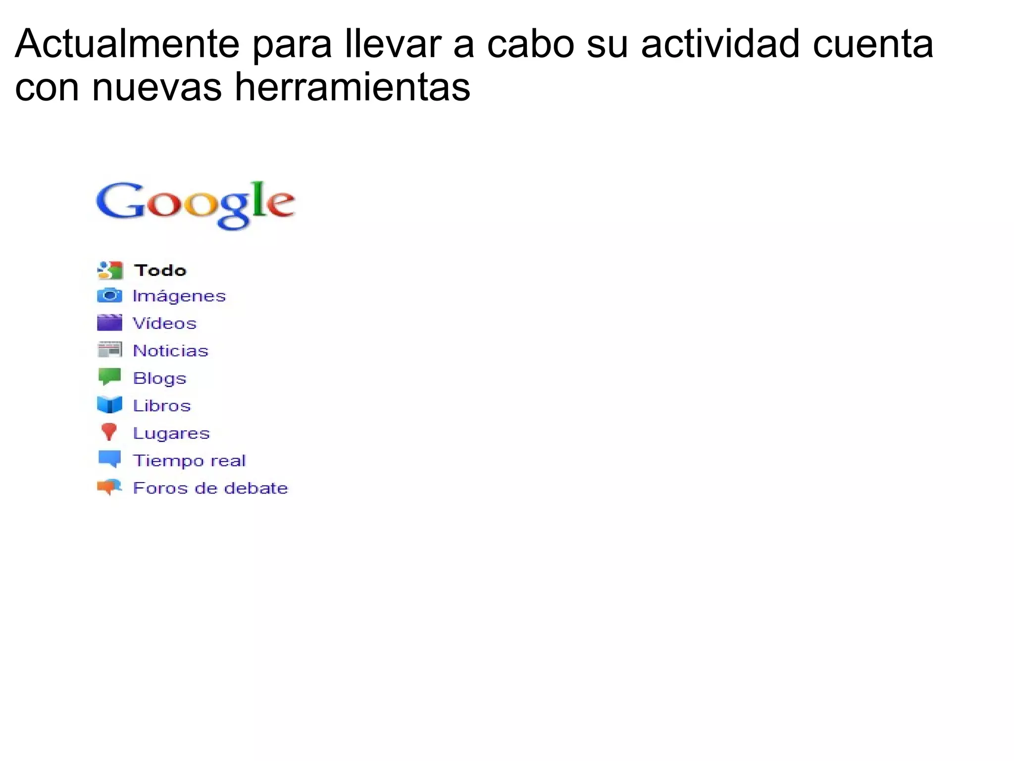 Actualmente para llevar a cabo su actividad cuenta con nuevas herramientas 