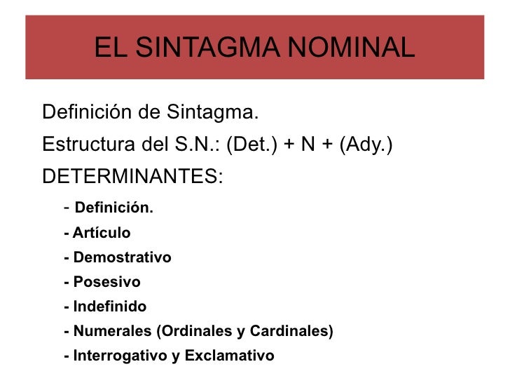 Presentacion Sintagma Nominal Presentacion Sintagma Nominal