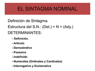 EL SINTAGMA NOMINAL ,[object Object]