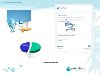 PéZcalo: eCommerce 360




                          503 No
                         aperturas               575
                                               Aperturas




                                 1078 Envíos
                                 41.3% click rate



                                                           Nuestra primera vez
 