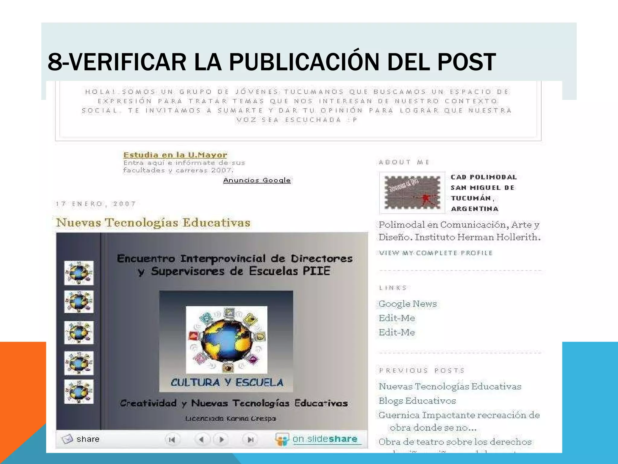 8-VERIFICAR LA PUBLICACIÓN DEL POST 