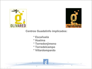 Centros Guadalinfo implicados: * Escañuela * Huelma * Torredonjimeno * Torredelcampo * Villardompardo 