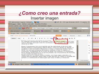 ¿Como creo una entrada?
    Insertar imagen
 