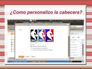¿Como personalizo la cabecera?
 