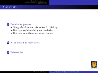 Analiticidad de funciones armónicas PPT