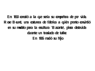 En 16 co ció a la q e se su co pañ ra de po v
      8 3 no          u ría       m e         r ida,
R o B e re u co re de fábrica a q ién pro co irtió
   se u t, na stu ra                   u    nto nv
  e su mde para la e ltu ‘B acante pie de ida
   n     o lo          scu ra          ’, za stru
              durante u traslado de talle.
                       n                 r
                  En 16 nació su hijo
                      86              .
 