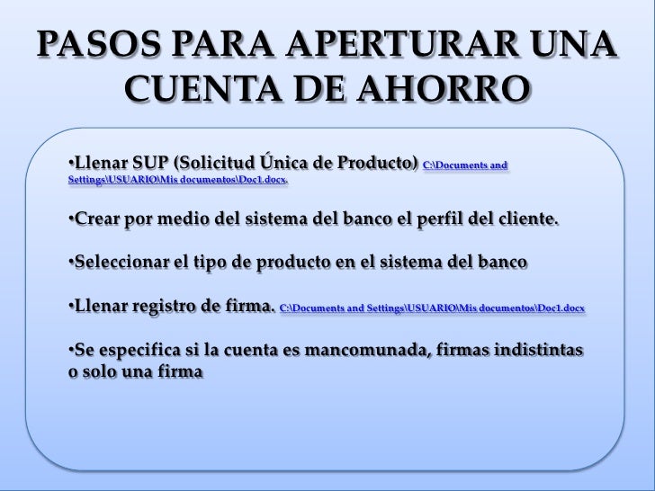 Requisitos Para Aperturar Cuenta De Ahorro En El Banco Nacional De ...