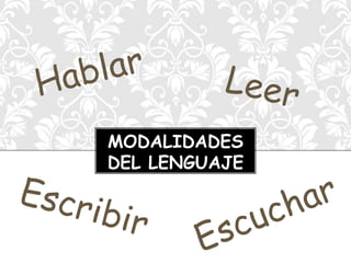 MODALIDADES
DEL LENGUAJE
 
