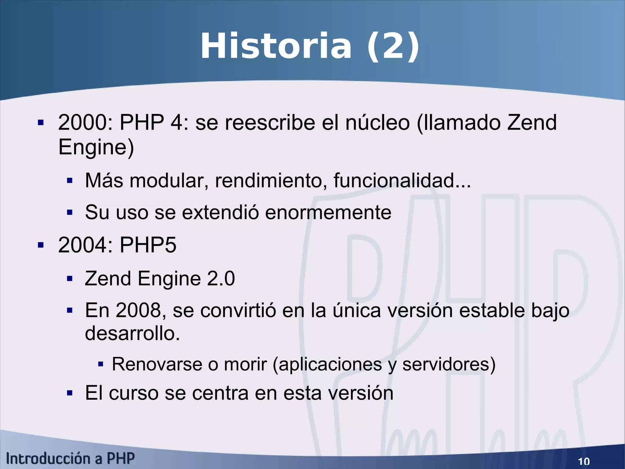 Introducción a PHP5