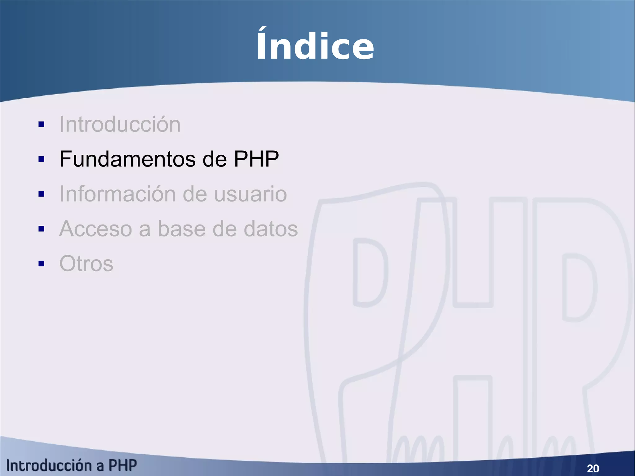 Introducción a PHP5