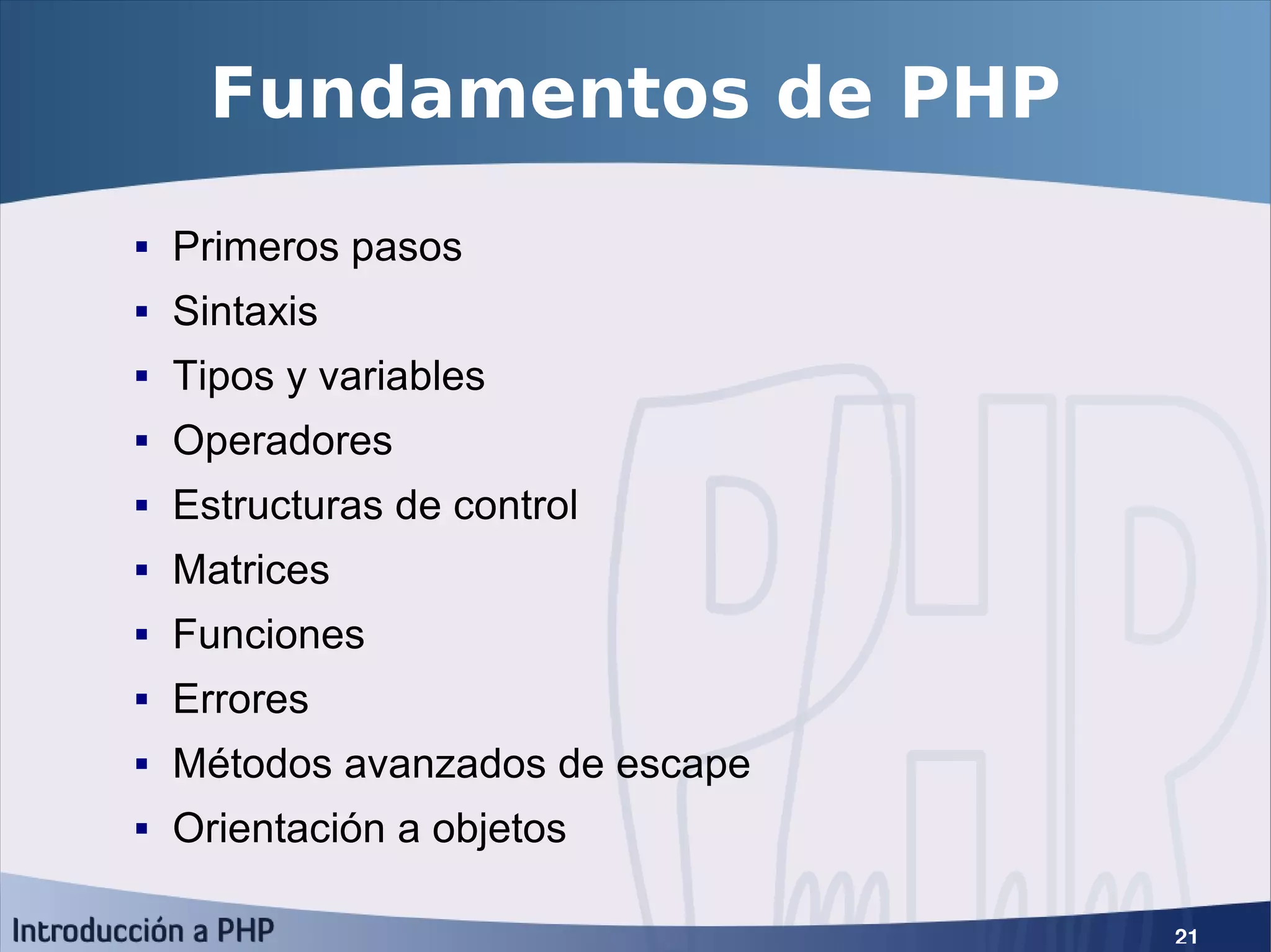 Introducción a PHP5
