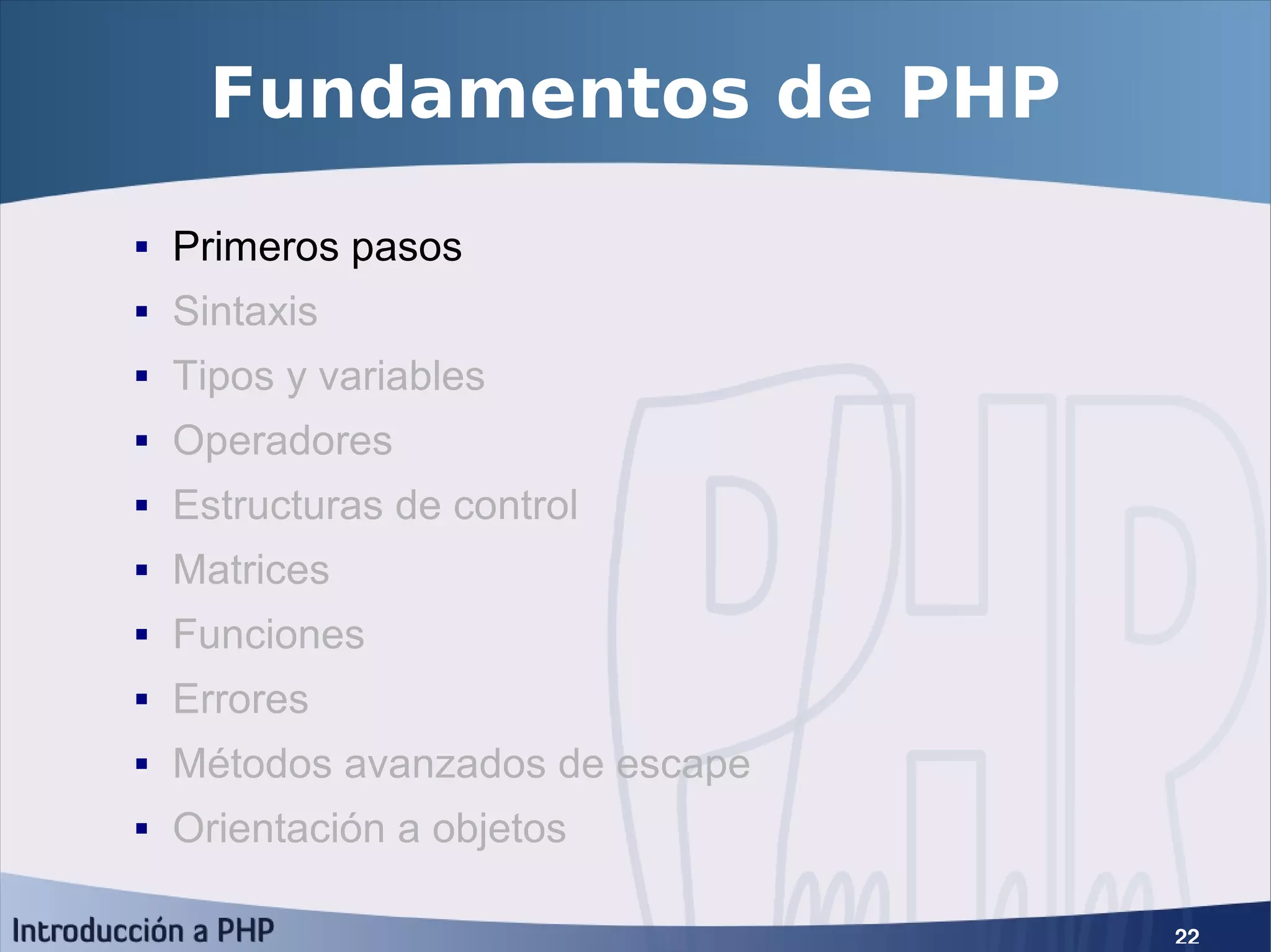 Introducción a PHP5