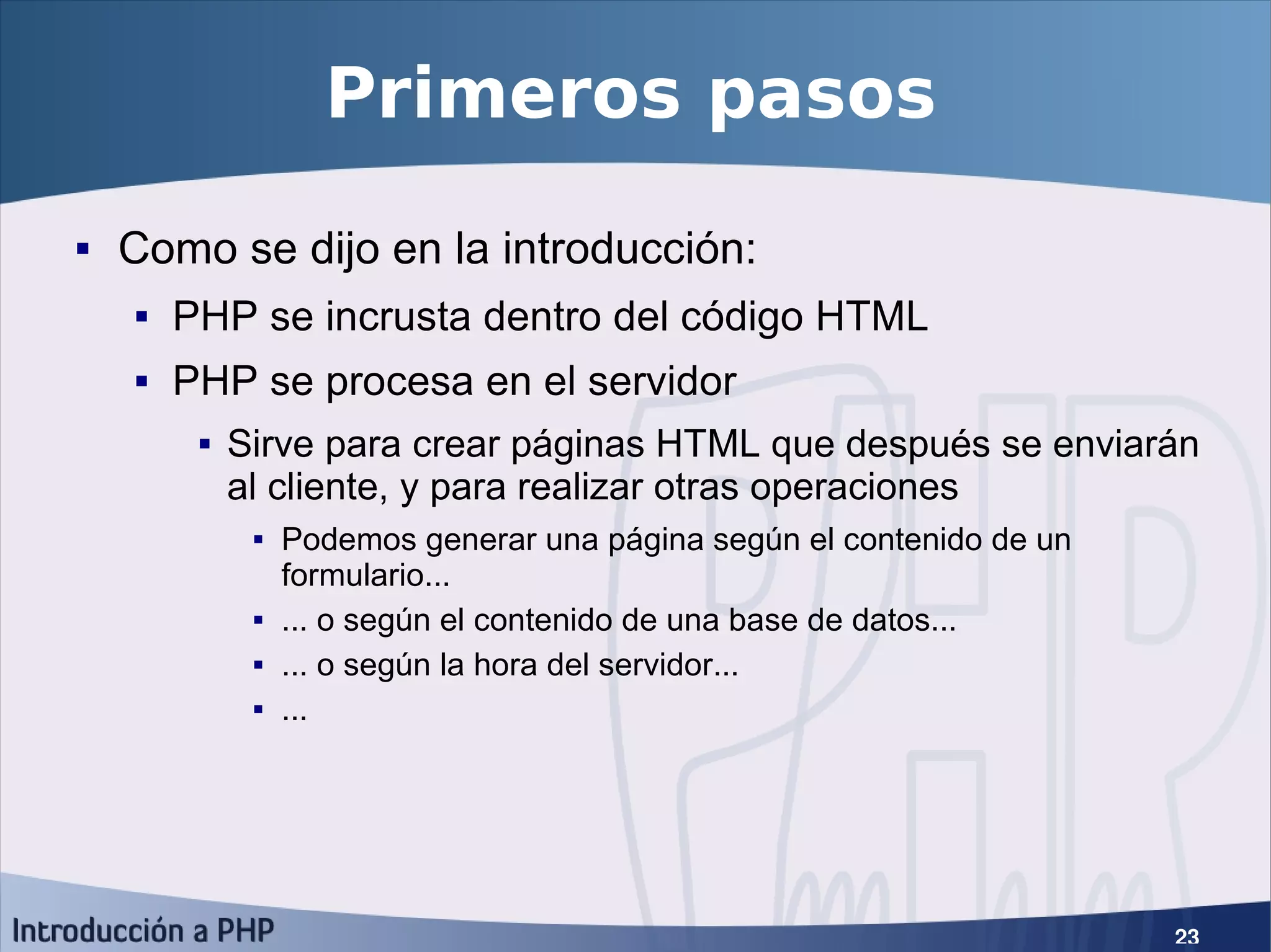 Introducción a PHP5