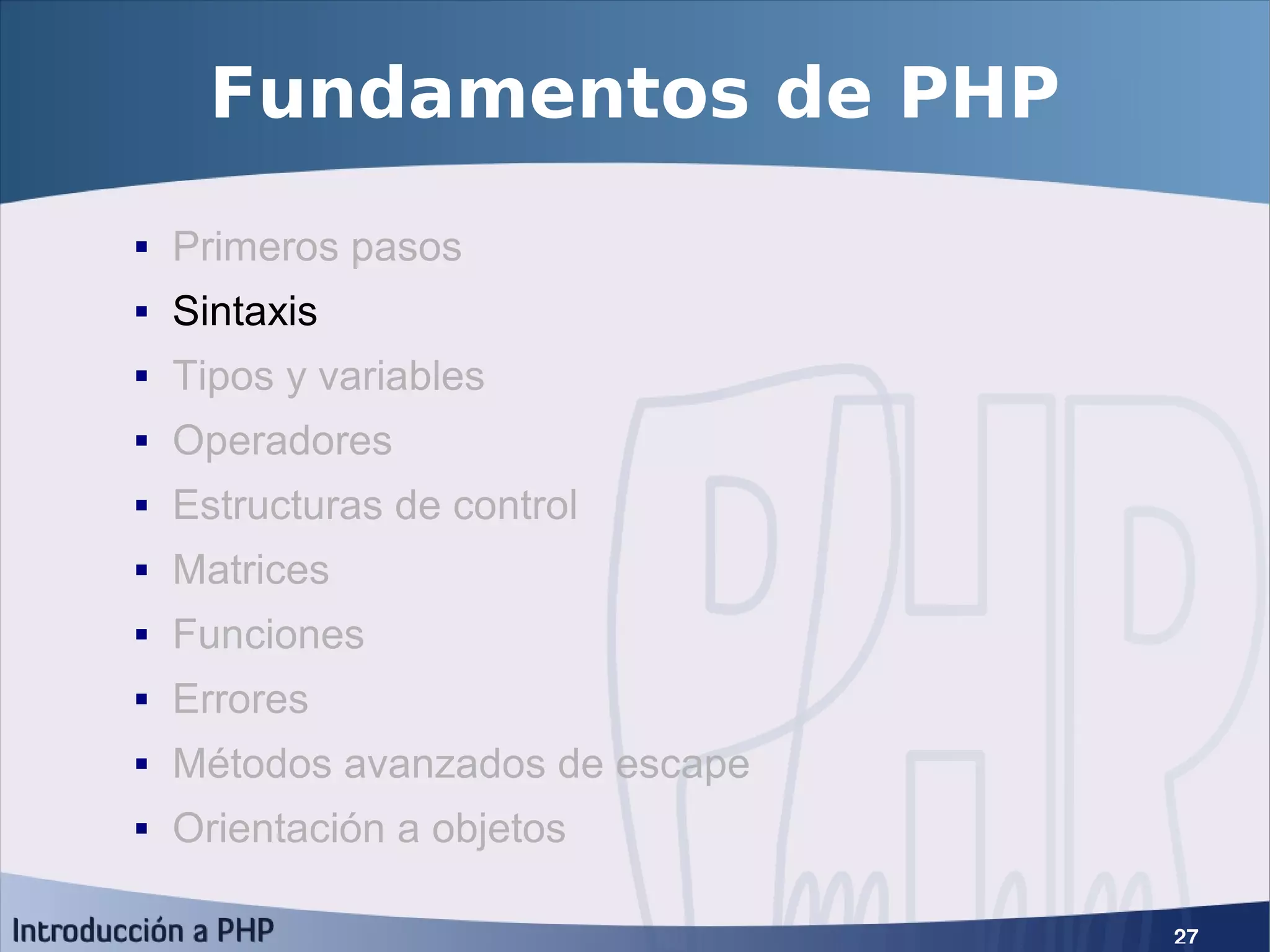 Introducción a PHP5