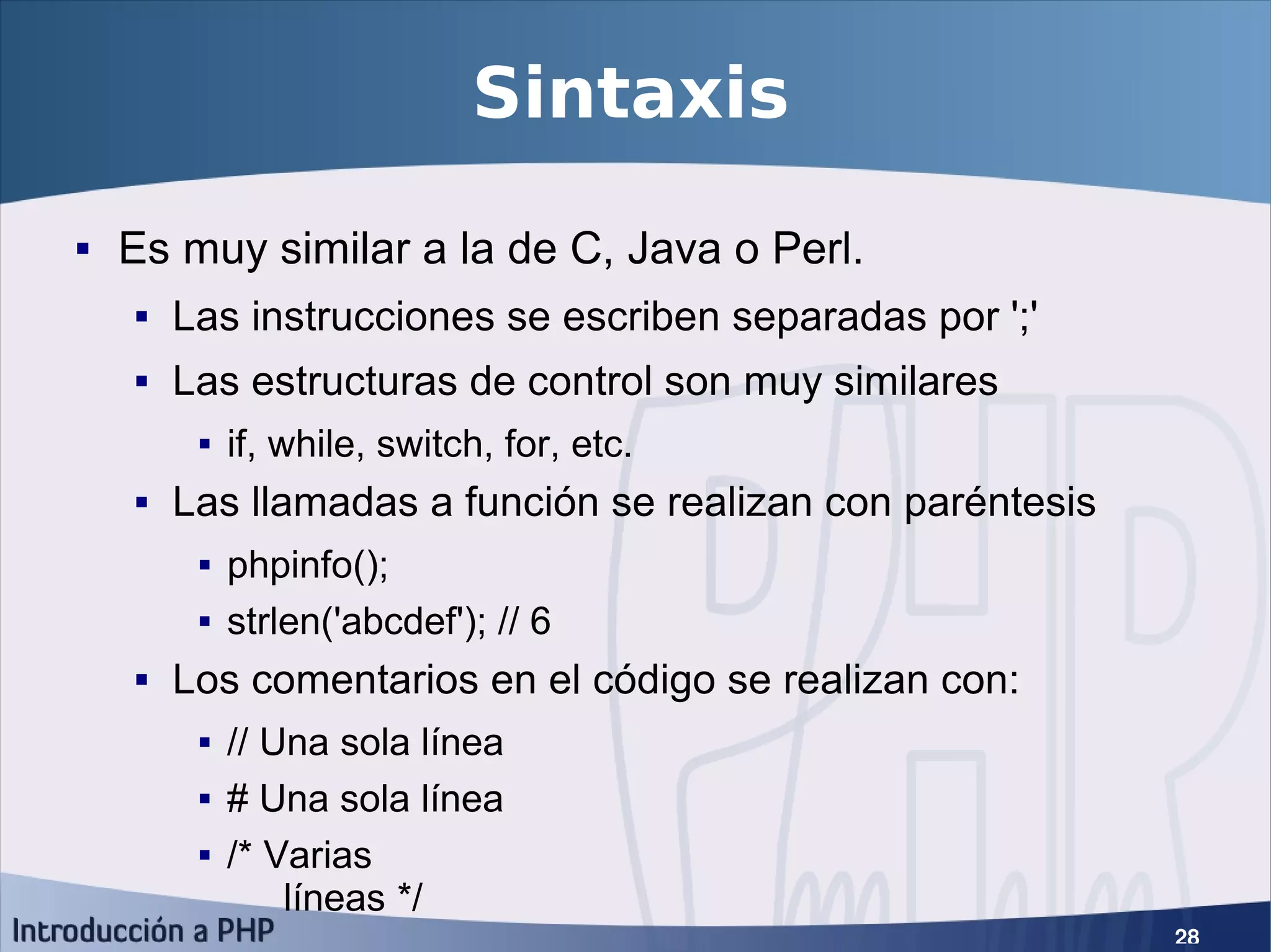 Introducción a PHP5