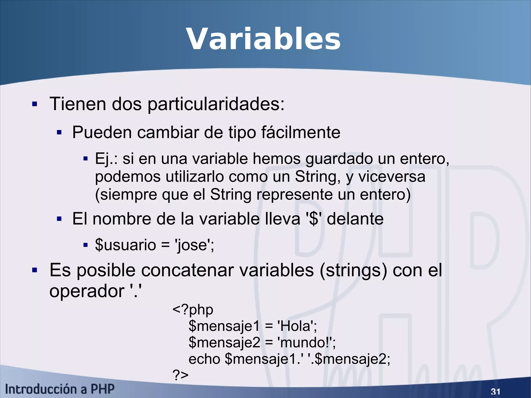 Introducción a PHP5