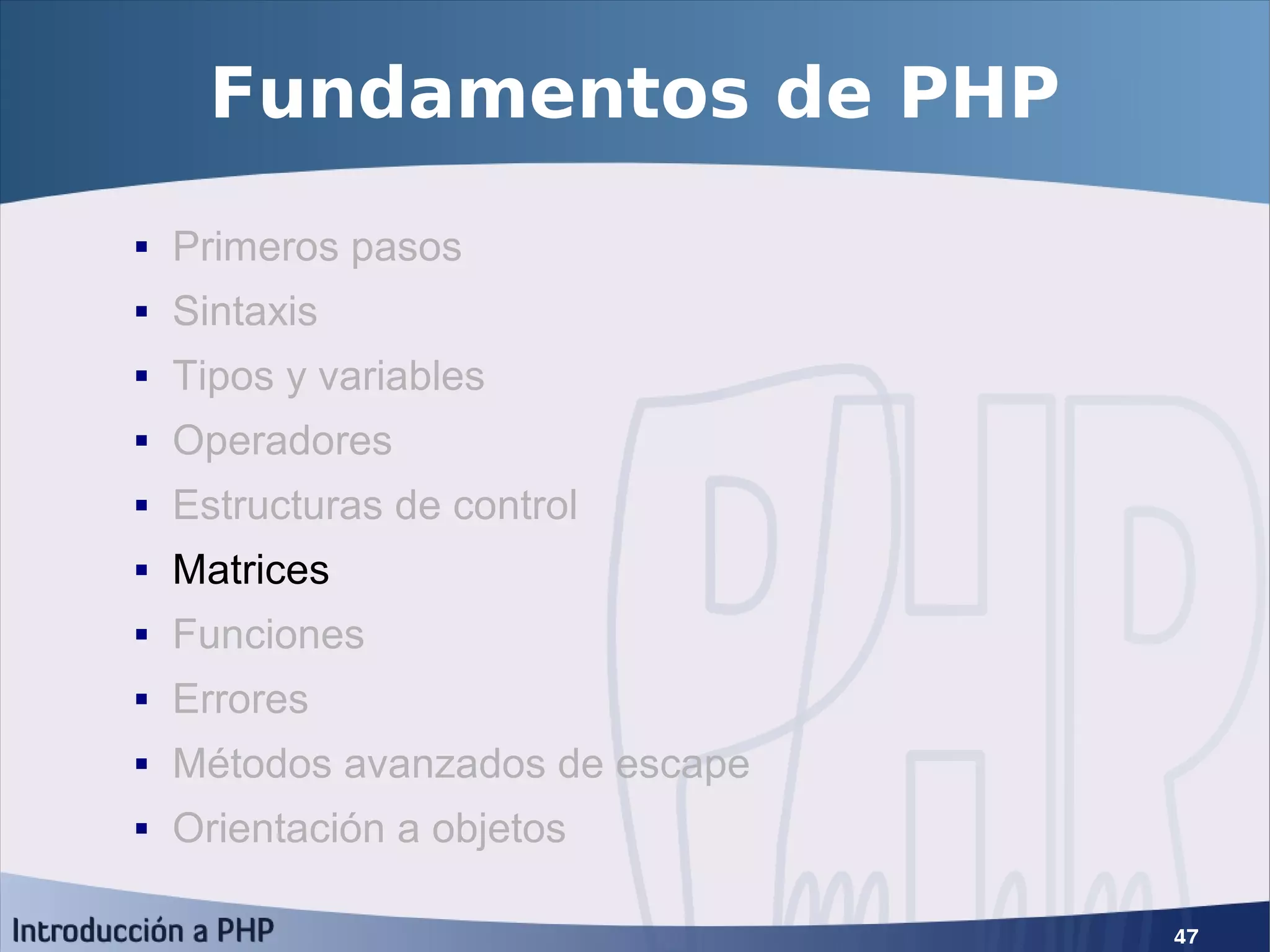 Introducción a PHP5
