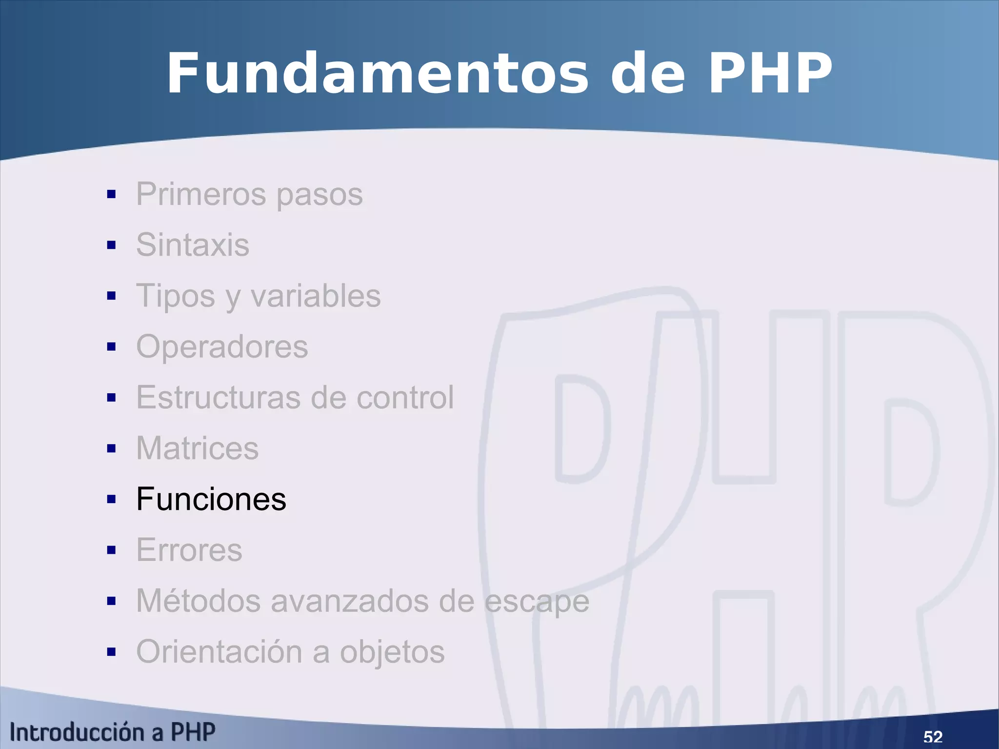 Introducción a PHP5