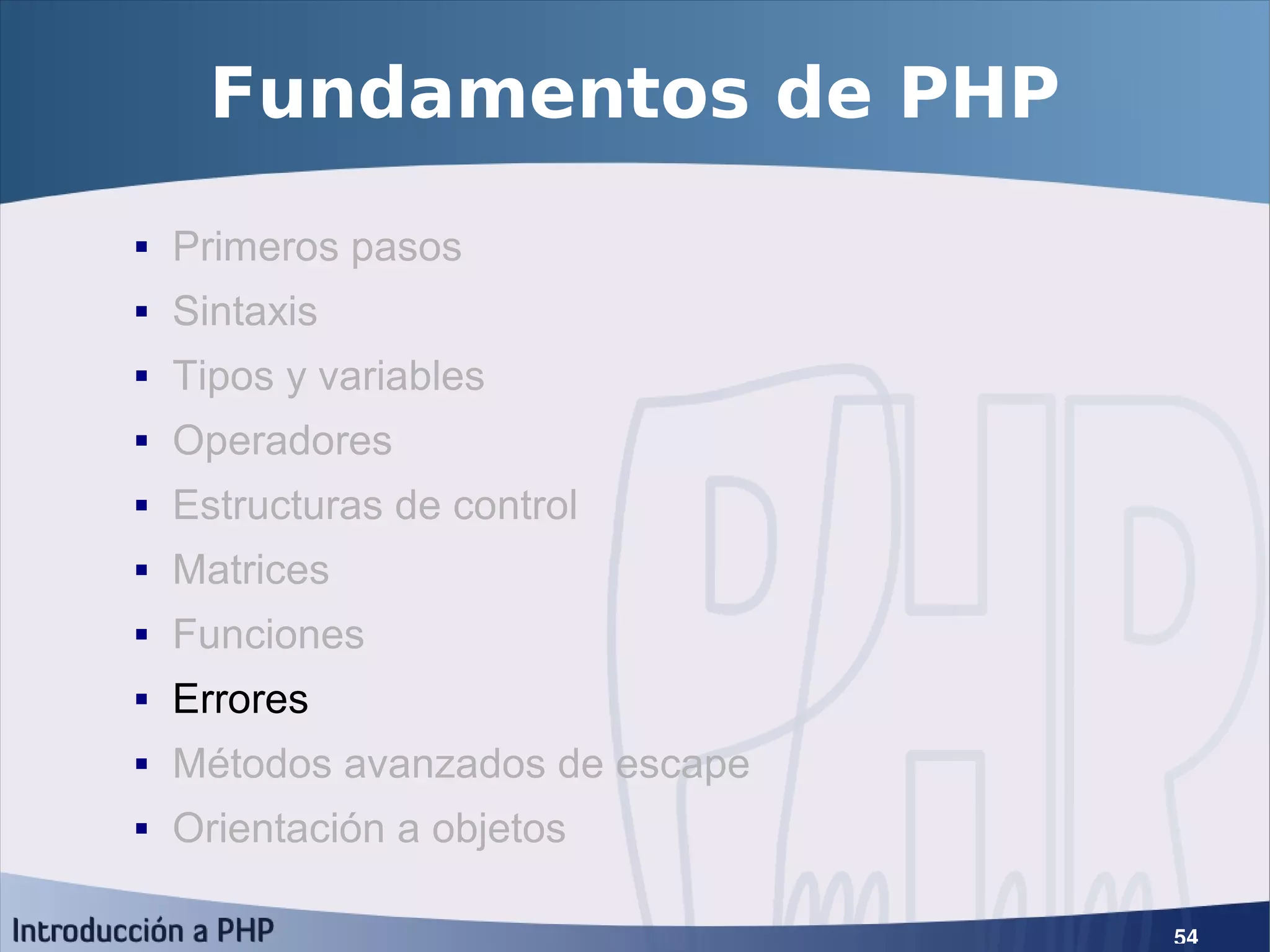 Introducción a PHP5