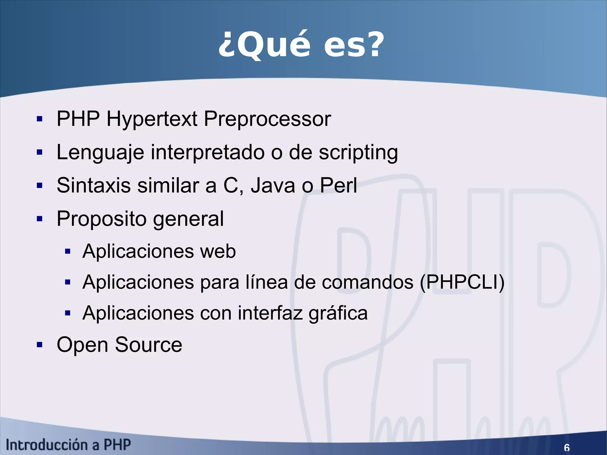 Introducción a PHP5