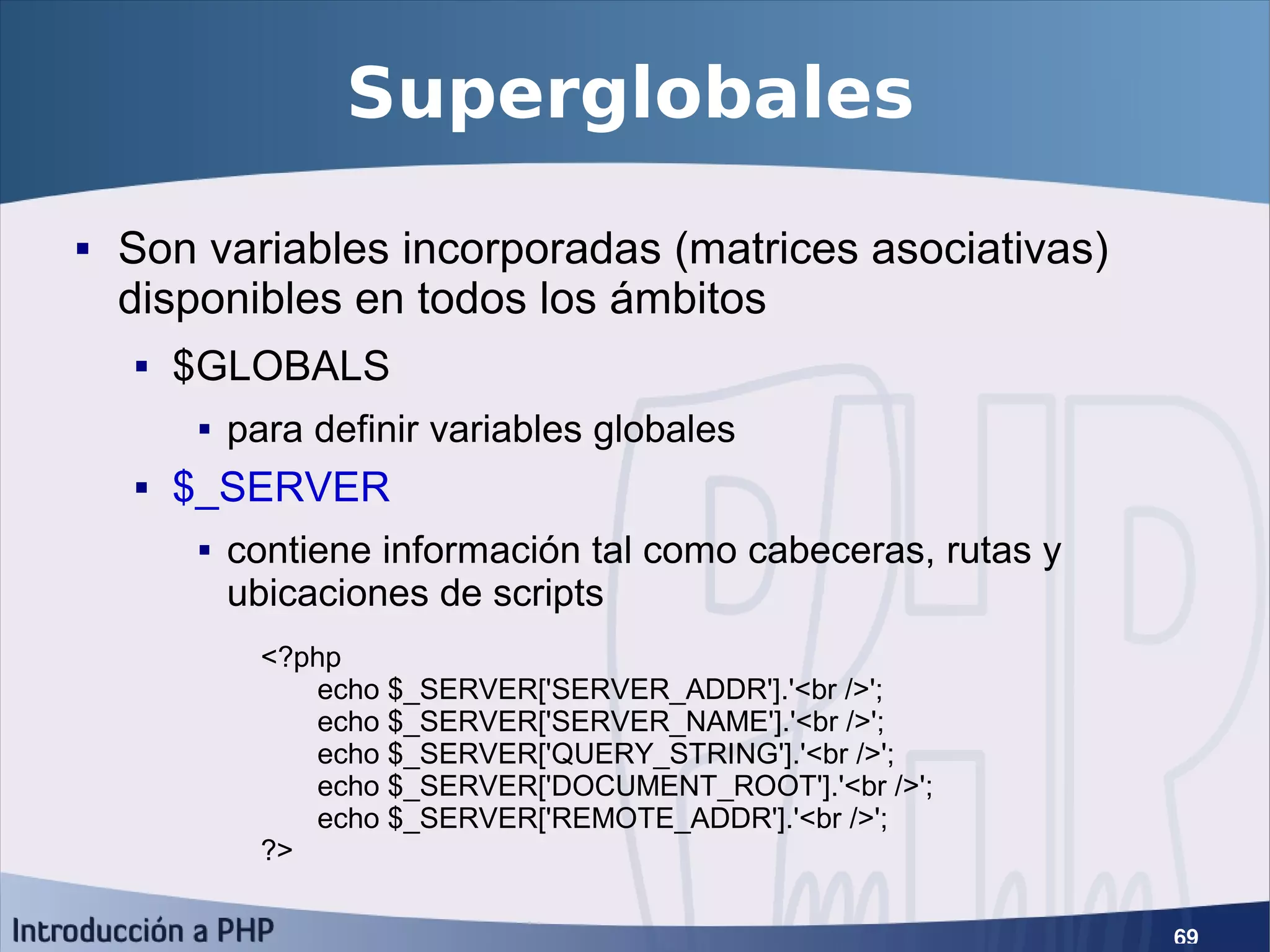 Introducción a PHP5