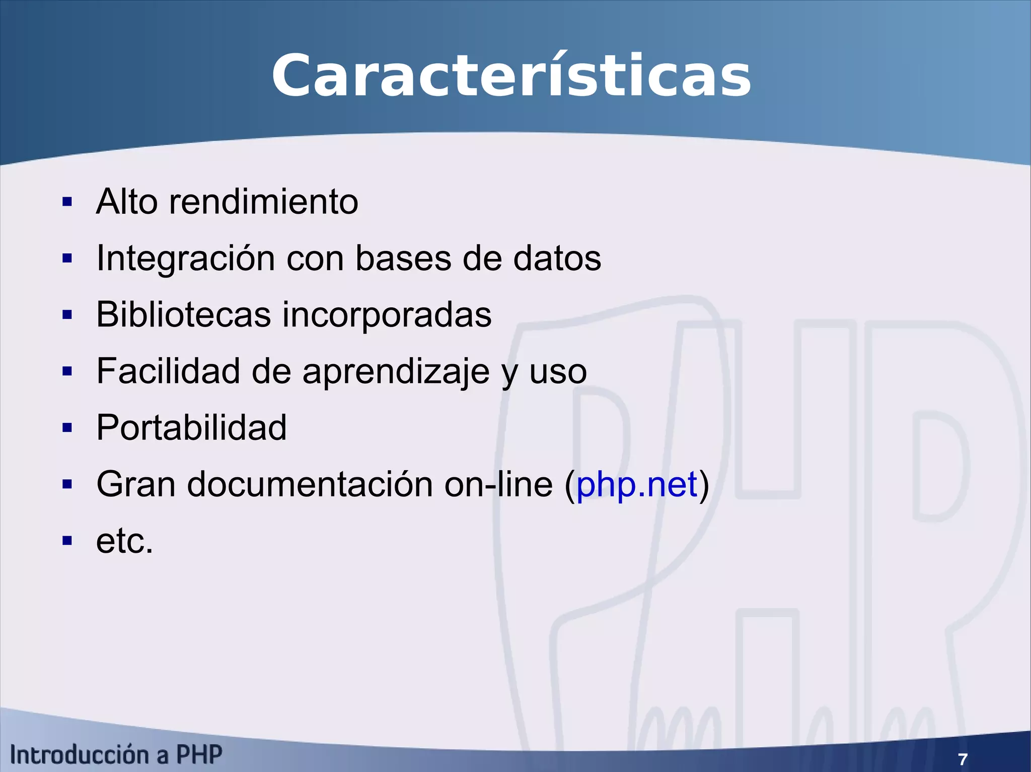 Introducción a PHP5