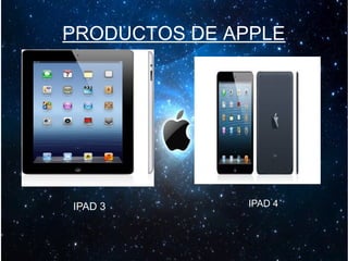 PRODUCTOS DE APPLE
IPAD 3 IPAD 4
 