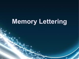 Memory Lettering
 