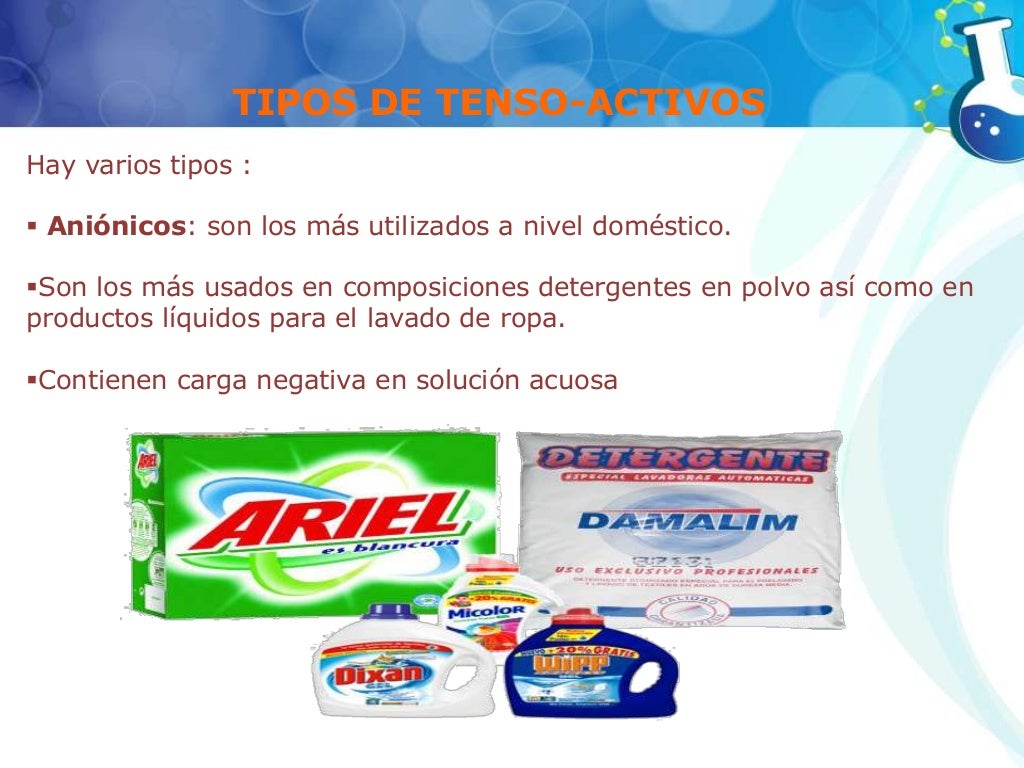 Tipos de Detergentes Tipos de Detergentes