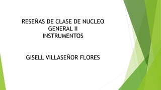 RESEÑAS DE CLASE DE NUCLEO
GENERAL II
INSTRUMENTOS
GISELL VILLASEÑOR FLORES
 