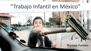 “Trabajo Infantil en México”
Mariana Fuentes
 