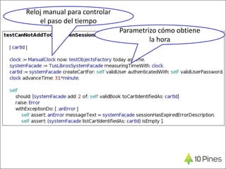 Parametrizo cómo obtiene
la hora
Reloj manual para controlar
el paso del tiempo
 