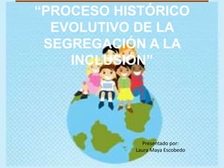 “PROCESO HISTÓRICO
EVOLUTIVO DE LA
SEGREGACIÓN A LA
INCLUSIÓN”
Presentado por:
Laura Maya Escobedo
 