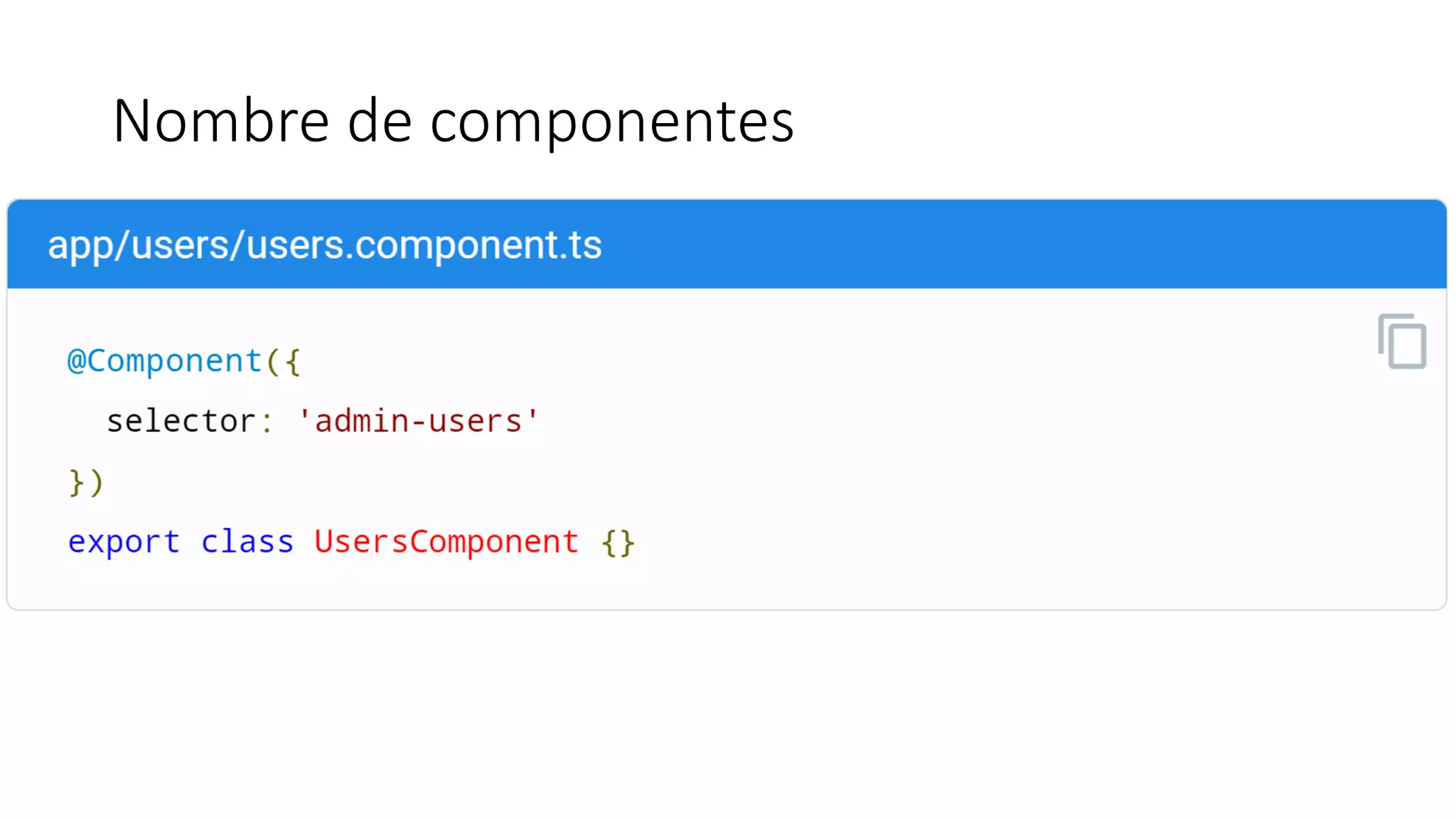 Nombre de componentes
 