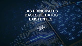 LAS PRINCIPALES
BASES DE DATOS
EXISTENTES.
 
