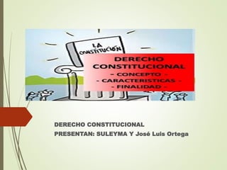 DERECHO CONSTITUCIONAL
PRESENTAN: SULEYMA Y José Luis Ortega
 