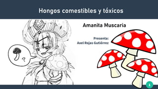 1
Amanita Muscaria
Hongos comestibles y tóxicos
Presenta:
Axel Rojas Gutiérrez
 