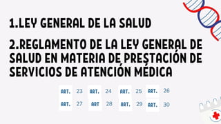 Artículos 1.LEY GENERAL DE LA SALUD 2.REGLAMENTO DE LA LEY GENERAL DE ...
