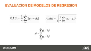 EVALUACION DE MODELOS DE REGRESION
 