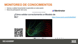 MONITOREO DE CONOCIMIENTOS
• Vamos a validar brevemente lo aprendido en esta sesión
• Nota de participación del curso
https://www.menti.com/al7y9kd458e7
 