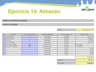 Ejercicio 14: Almacén
 