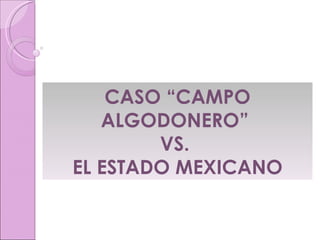 CASO “CAMPO ALGODONERO”  VS.  EL ESTADO MEXICANO 