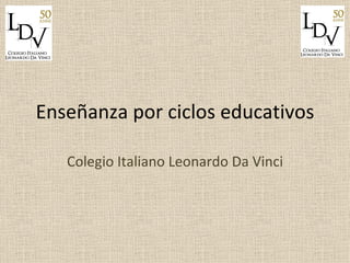 Enseñanza por ciclos educativos Colegio Italiano Leonardo Da Vinci 