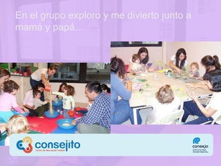 En el grupo  exploro y me divierto junto a mamá y papá … 