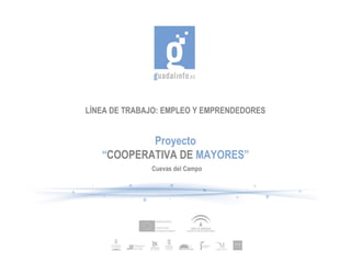 LÍNEA DE TRABAJO: EMPLEO Y EMPRENDEDORES


           Proyecto
   “COOPERATIVA DE MAYORES”
              Cuevas del Campo
 
