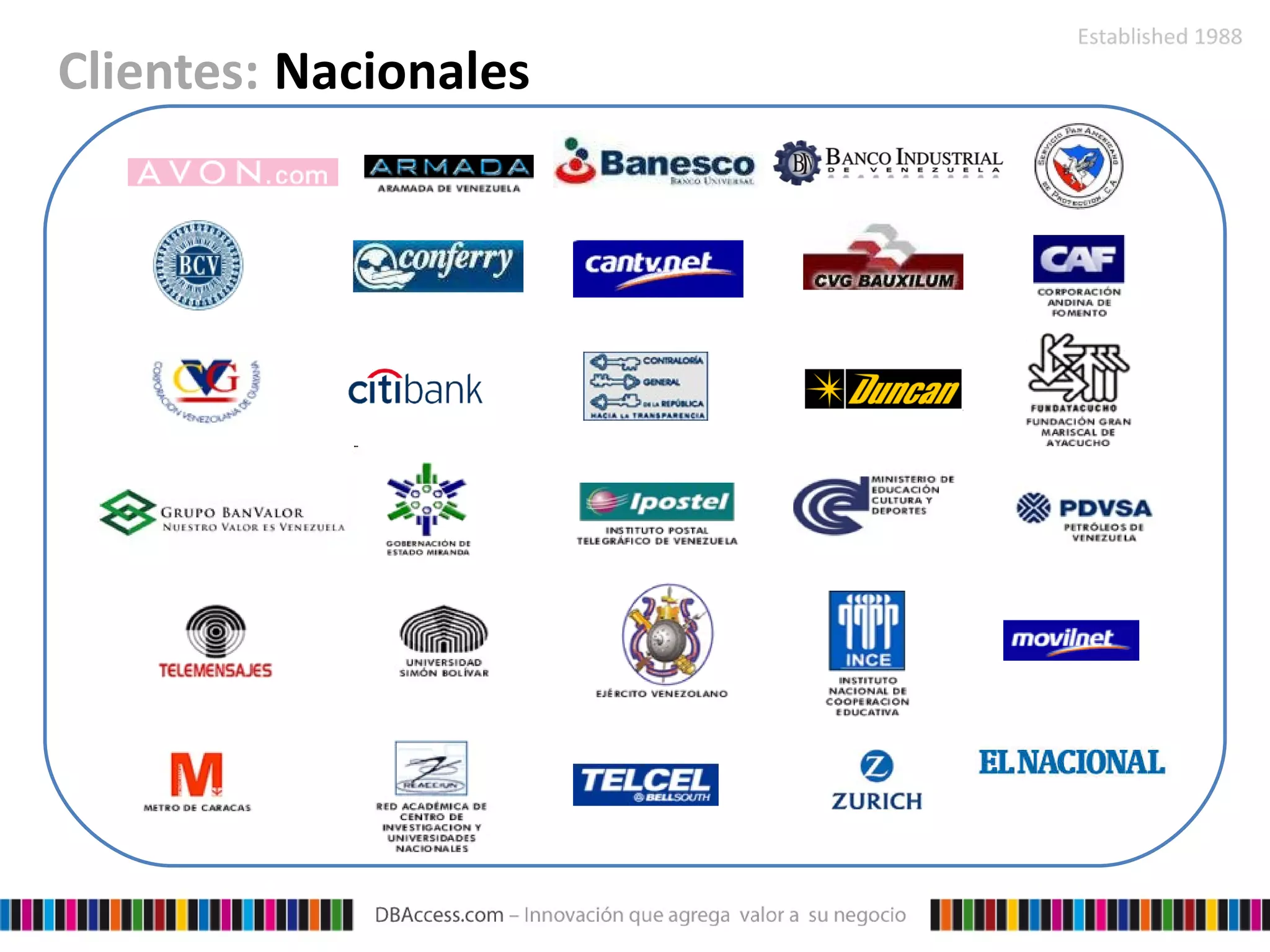 Clientes:   Nacionales 