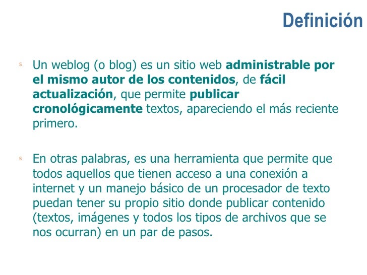 Presentacion De La Blogosfera Presentacion De La Blogosfera