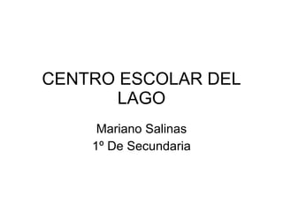 CENTRO ESCOLAR DEL LAGO Mariano Salinas 1º De Secundaria 