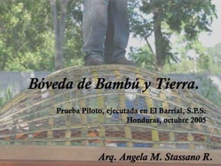 Domotecho, Bóveda de Bambú y Tierra, prueba Piloto en el Trópico, por Arq. Angela M. Stassano